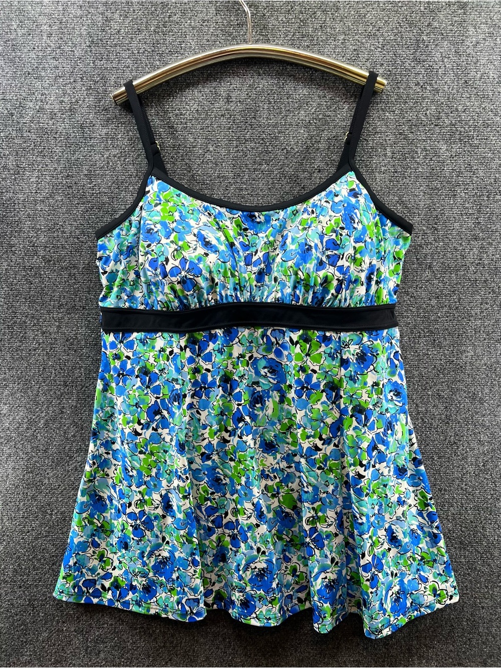 Fit 4 U One Piece Swim Dress Swimsuit Womens 22W Plus Size Built In Bra Slimming